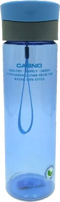 Пляшка для води Casno KXN-1145 600 мл з пластиковим вінчиком Блакитна (KXN-1145_Blue)