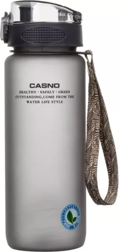 Бутылка для воды Casno KXN-1183 с металлическим венчиком 850 мл Серая (KXN-1183_Grey)