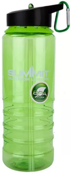 Бутылка Summit Water Bottle Tritan с соломинкой и карабином 700 мл Зеленая (SET309G)