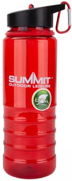 Бутылка Summit Water Bottle Tritan с соломинкой и карабином 700 мл Красная (SET309R)