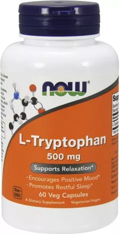 Аминокислота Now Foods L-Триптофан 500 мг 60 гелевых капсул (733739001665)