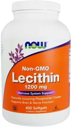 Амінокислота Now Foods Лецитин 1200 мг 400 желатинових капсул (733739022141)