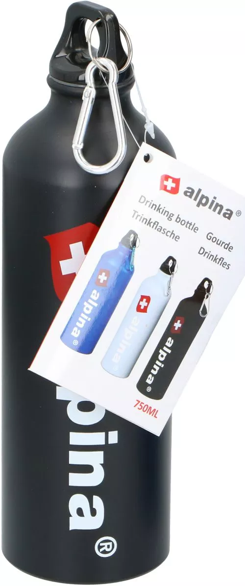 Спортивна пляшка для води Alpina 0.75 л Чорна (871125222898 black) - фото №2