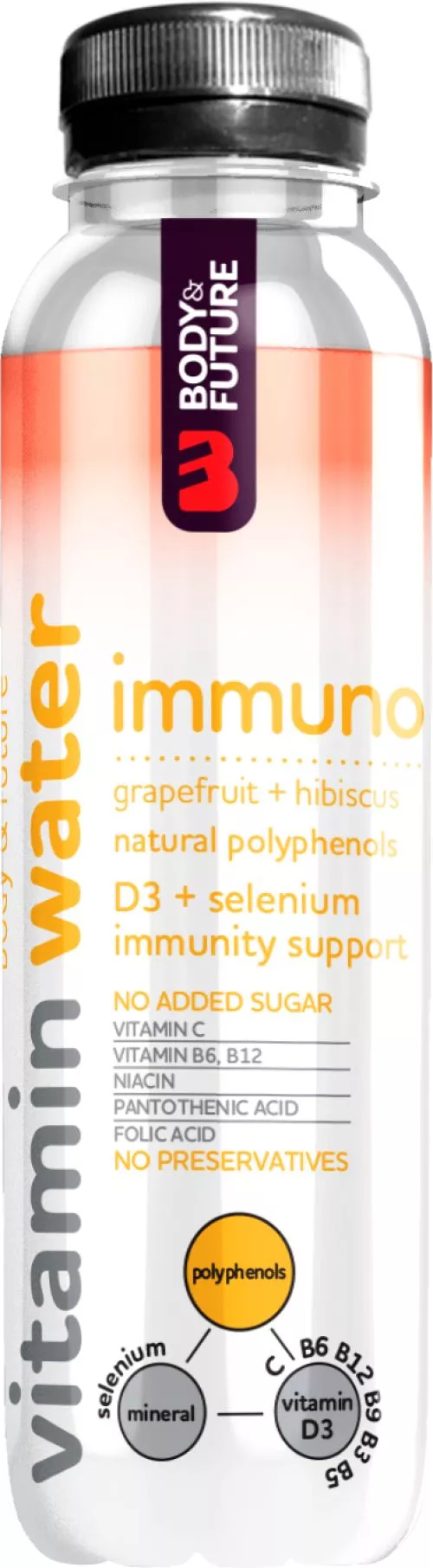 Упаковка витаминной воды Body and Future Immuno 400мл х 6 шт. (8588007442976) - фото №2