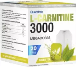 Жиросжигатель Quamtrax L-Carnitine 3000 20 флаконов зеленый чай (8436574331790)