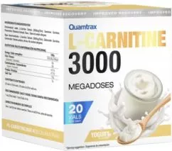 Жиросжигатель Quamtrax L-Carnitine 3000 20 флаконов Йогурт (8436574331844)
