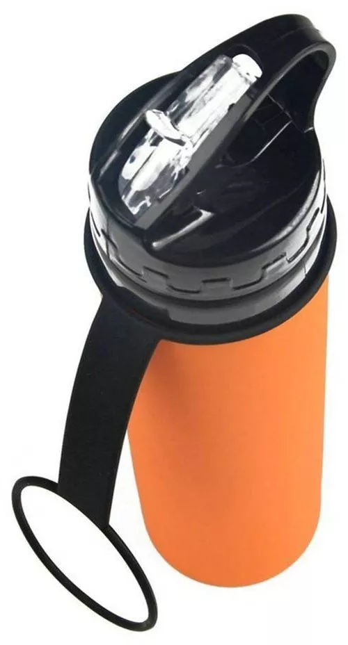 Бутылка для воды Xiamen силиконовая 600 мл Оранжевая (PH050406) - фото №3