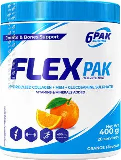 Пищевая добавка 6PAK Nutrition FLEX PAK Комплекс Крепкие суставы 400 г апельсин (5902811814652)