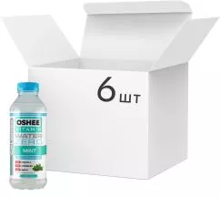 Упаковка безалкогольного газированного напитка Oshee Vitamin Water Zero Mint 0.555 л х 6 шт (5908260255299)