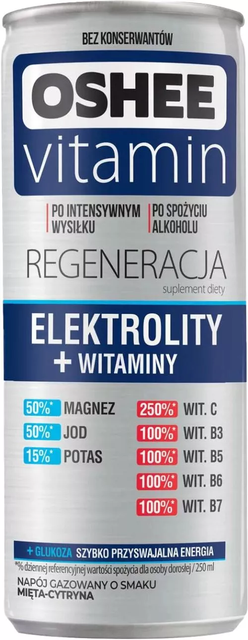 Упаковка безалкогольного газованого напою Oshee Vitamin Energy Calcium + Vitamin D 0.25 л х 24 шт (5908260255855) - фото №2