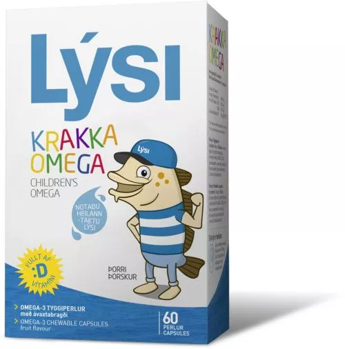 Омега-3 LYSI KIDS для дітей з вітаміном D жувальний із фруктовим смаком 60 капсул (РО343) - фото №2