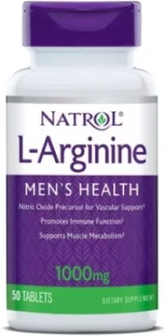 Амінокислота Natrol Arginine 1000 50 таблеток (091603052404)