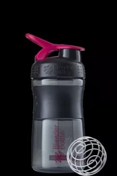 Шейкер BlenderBottle SportMixer с шариком 590 мл Черно-розовый (SportMixer 20 oz Black/Pink)