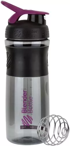 Шейкер BlenderBottle SportMixer з кулькою 820 мл Чорно-фіолетовий (SM 28oz Black/Plum)