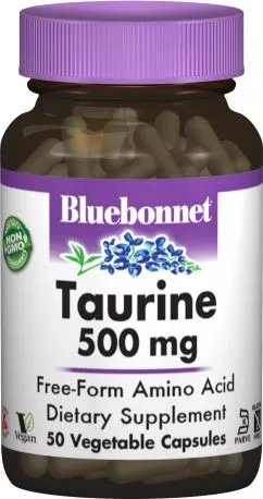 Амінокислота Bluebonnet Nutrition Таурин 500 мг 50 гелевих капсул (743715000841)