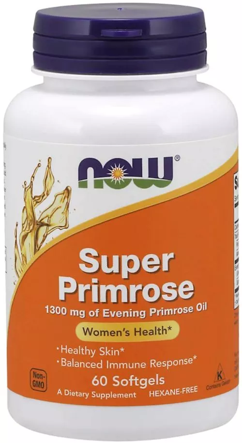 Натуральная добавка Now Foods Super Primrose Масло Примулы Вечерней 1300 мг 60 желатиновых капсул (733739017550) - фото №3