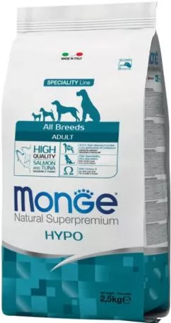 Monge All breeds Hypoallergenic Dog Salmon&Tuna 2,5 kg (с рисом, лососем и тунцем) для собак cухой л
