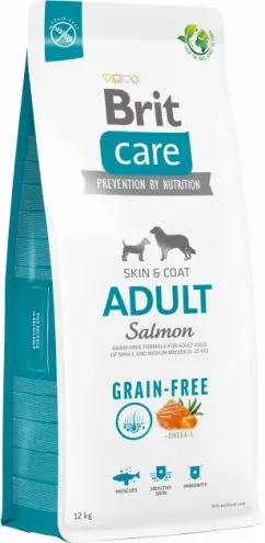 Brit Care Dog Grain-free Adult Salmon 12 kg (беззерновой с лососем) корм для собак малых и средних п