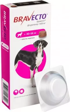 Бравекто для собак 40 - 56 кг жувальна таблетка від бліх та кліщів