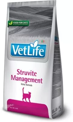 Сухой лечебный корм кошек Farmina Vet Life Management Struvite диет. питание, для лечения и профилактики рецидивов струвитных уролитов, 400 г (8010276022554)
