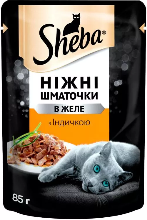 Упаковка влажного корма для кошек Sheba с индейкой в желе 85 г 24 шт (4770608258870) - фото №3