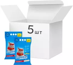 Упаковка наполнителя для кошачьего туалета SuperCat Стандарт Деревянный поглотительный 3 кг 5 шт (14820082490208)