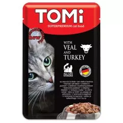 Консервований корм для котів TOMi Veal Turkey з телятиною та індичкою 100 г