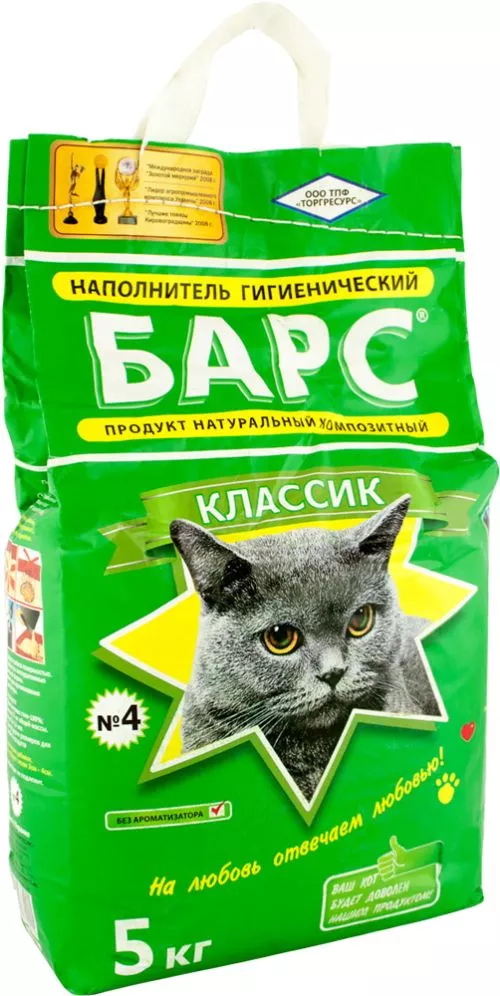 Упаковка наповнювача для котячого туалету Барс №4 Бентонітовий грудкувальний 5 кг 4 шт (4820031334013) - фото №2