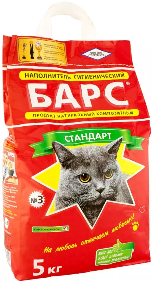 Упаковка наповнювача для котячого туалету Барс №3 Бентонітовий грудкувальний 5 кг 4 шт (4820031333023) - фото №2