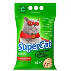 Дерев'яний наповнювач з ароматом лаванди для котячих туалетів Super Cat 3 кг (4820082490225)