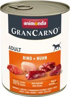 Влажный корм Animonda GranCarno Adult Beef + Chicken с говядиной и курицей для собак 800 г (4017721827416)