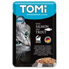Вологий корм для кішок TOMi Salmon Trout з фореллю та лососем 100 г (4003024465158)