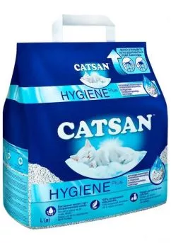 Наповнювач для котячого туалету Hygiene plus (мінеральний, поглинаючий) ТМ "Catsan" 4.9кг (10 л) (72484)