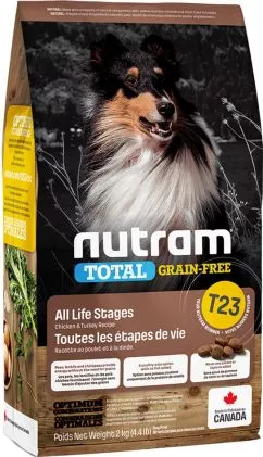 Nutram T23 2 kg беззерновий зі смаком курки та індички сухий корм для собак