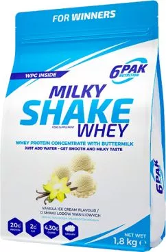Белковая добавка 6Pak Milky Shake Whey 1800 г Ванильное мороженое (5902811805551)