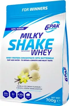 Белковая добавка 6Pak Milky Shake Whey 700 г Ванильное мороженое (5902811805544)