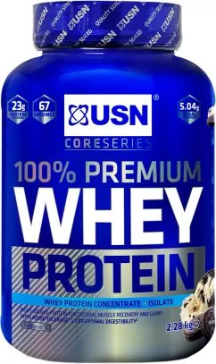 Протеин USN 100% Premium Whey Protein 2280 г Печенье (6009706096465)