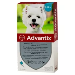 Bayer Адвантикс для собак 4-10 кг капли на холку 4 пипетки