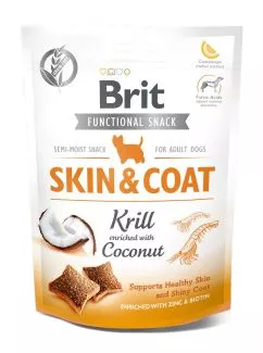 Brit Skin Coat Care Функциональные лакомства криль с кокосом для собак, 150 г