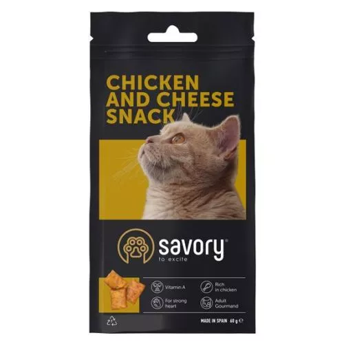 Savory Snack Подушечки для вибагливих котів з куркою та сиром 60 г (31461) - фото №4