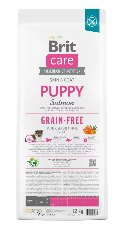 Сухий корм Brit Care Dog Grain-free Puppy для цуценят, беззерновий з лососем, 12 кг (172195) - фото №5