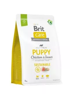 Сухий корм Brit Care Dog Sustainable Puppy для цуценят, з куркою та комахами, 3 кг (172170)