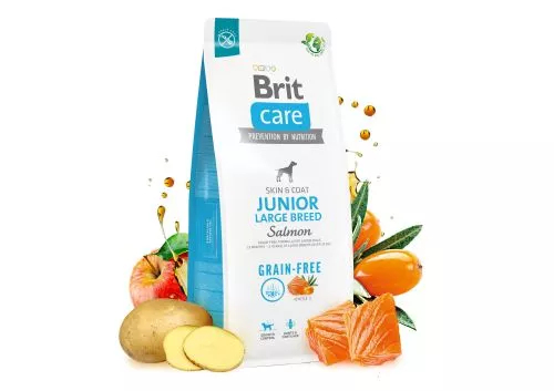 Сухий корм Brit Care Dog Grain-free Junior Large Breed для молодих собак великих порід, беззерновий з лососем, 1 кг (172199) - фото №4