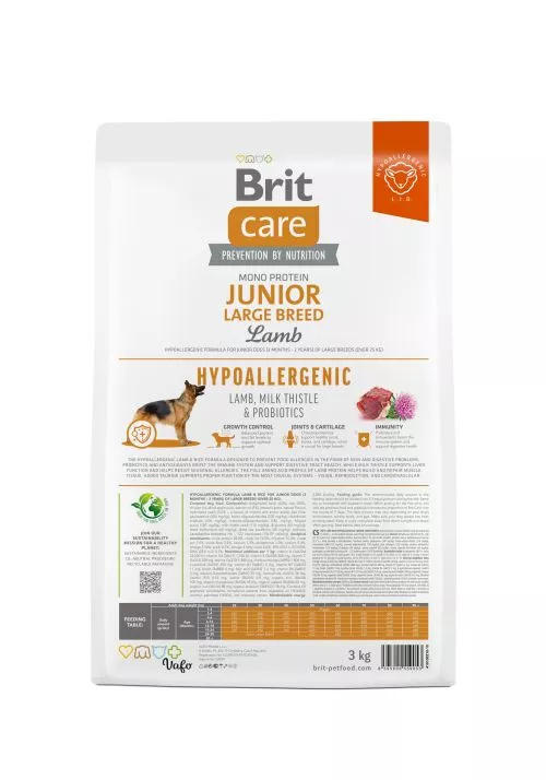 Сухой корм Brit Care Dog Hypoallergenic Junior Large Breed для молодых собак больших пород, гипоаллергенный с ягненком, 3 кг (172218) - фото №5