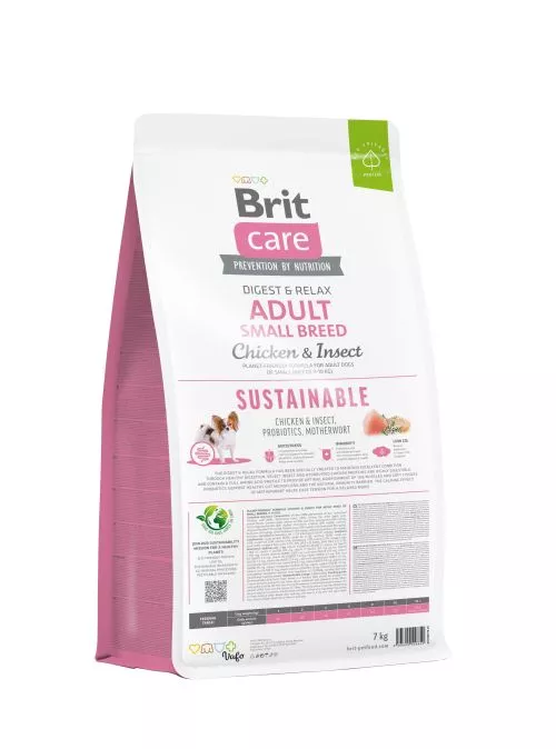 Сухой корм Brit Care Dog Sustainable Adult Small Breed для собак малых пород, с курицей и насекомыми, 7 кг (172174) - фото №3