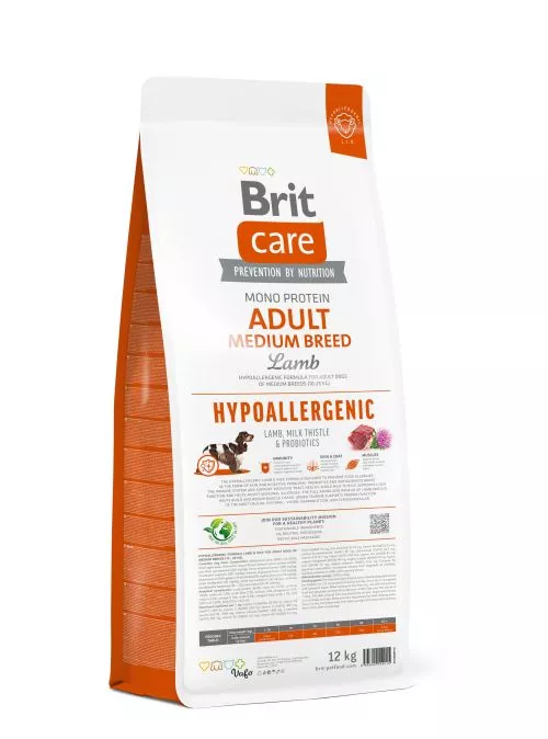 Сухий корм Brit Care Dog Hypoallergenic Adult Medium Breed для собак середніх порід, гіпоалергенний з ягням, 12 кг (172216) - фото №5