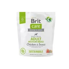 Сухой корм Brit Care Dog Sustainable Adult Medium Breed для собак средних пород, с курицей и насекомыми, 1 кг (172175)