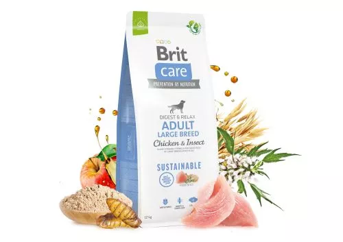 Сухий корм Brit Care Dog Sustainable Adult Large Breed для собак великих порід, з куркою та комахами, 1 кг (172181) - фото №4