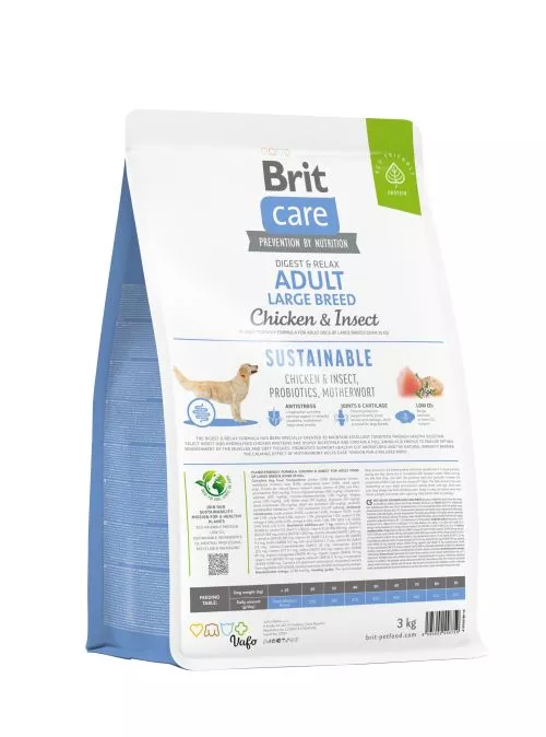 Сухой корм Brit Care Dog Sustainable Adult Large Breed для собак больших пород, с курицей и насекомыми, 3 кг (172182) - фото №3