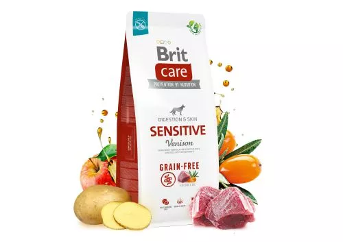 Сухий корм Brit Care Dog Grain-free Sensitive для собак з чутливим травленням, беззерновий з олениною, 1 кг (172208) - фото №4